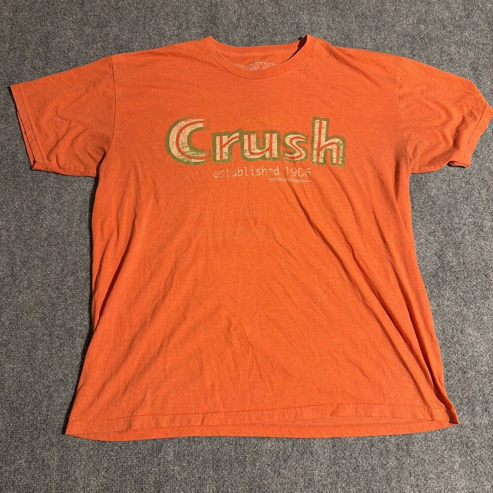 2011 Crush Orange Soda T-Shirt Mens Size XL Orange Short Sleeve Cotton Blend Y2K